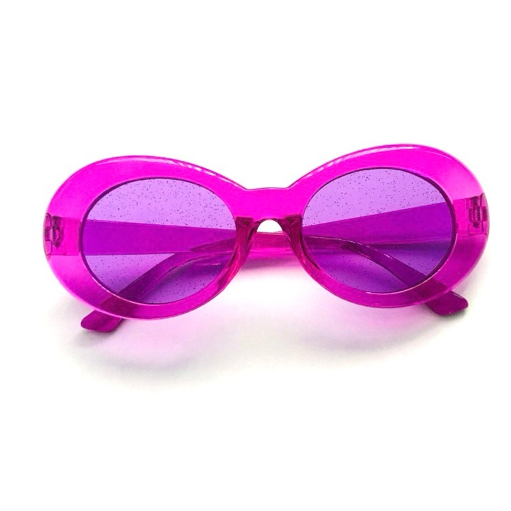 Purple Y2K Jelly Translucent Oval Sunglasses